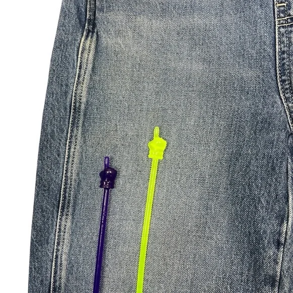 Madewell Straight-Leg Jean Overalls XXS Hickory Wash Faded Denim Cropped Length - Picture 7 of 15